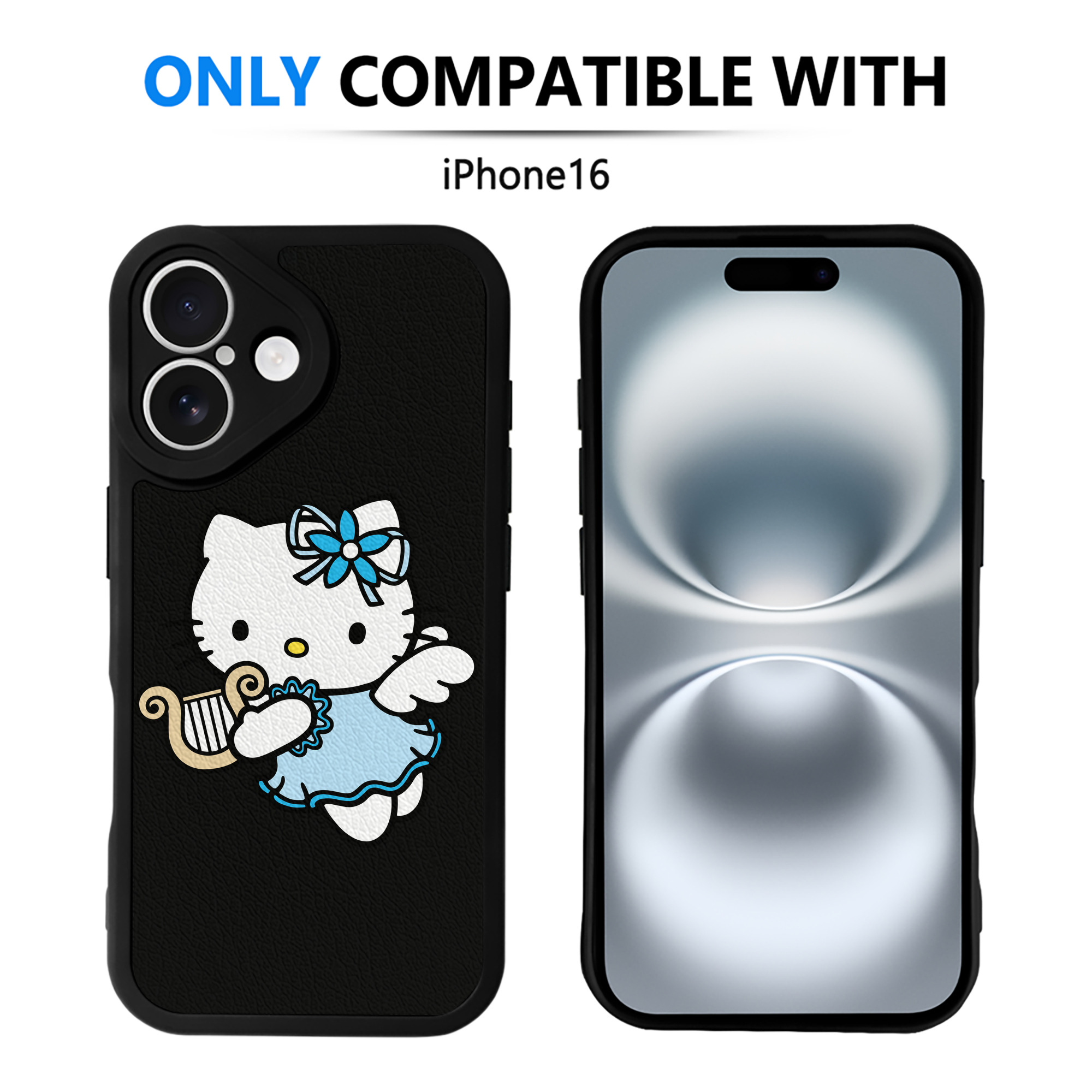 （画像用） Hello Kitty ハローキティ 【iPhone 16シリーズ対応】シリコンスマホケース（レザー調） 材質：シリコン